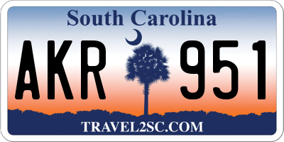 SC license plate AKR951