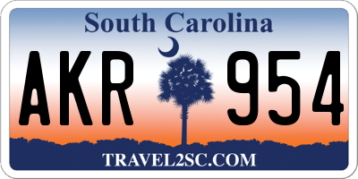 SC license plate AKR954