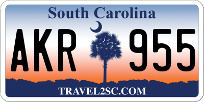 SC license plate AKR955