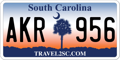 SC license plate AKR956