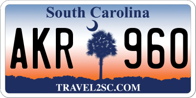 SC license plate AKR960