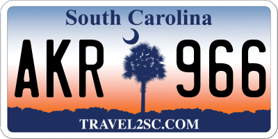 SC license plate AKR966