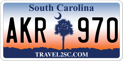 SC license plate AKR970