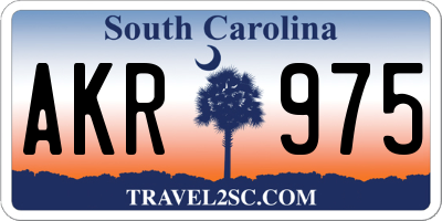 SC license plate AKR975