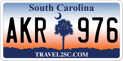 SC license plate AKR976