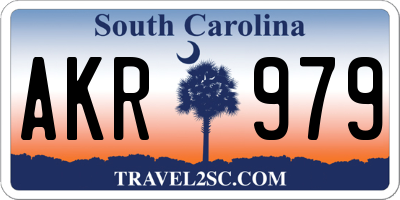 SC license plate AKR979
