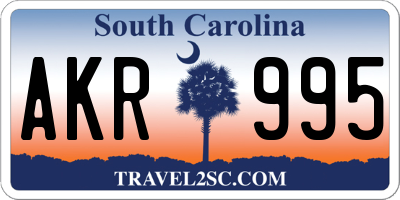 SC license plate AKR995