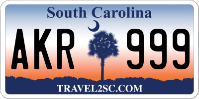 SC license plate AKR999