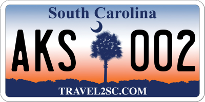 SC license plate AKS002