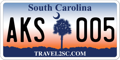 SC license plate AKS005