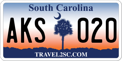 SC license plate AKS020