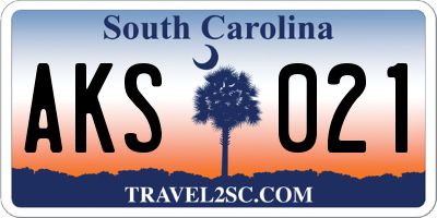 SC license plate AKS021