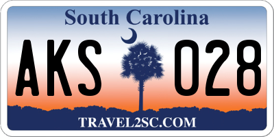 SC license plate AKS028