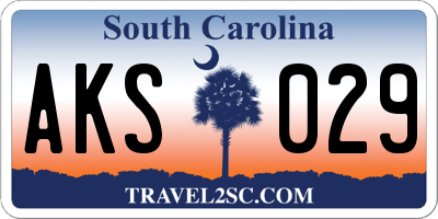 SC license plate AKS029