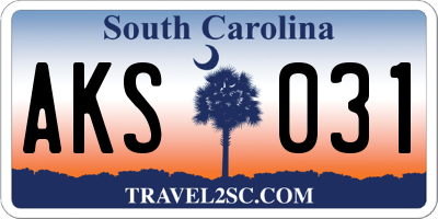 SC license plate AKS031