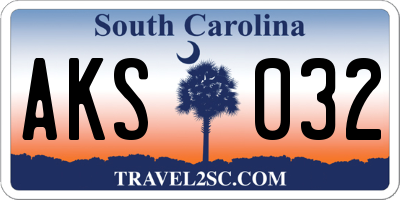 SC license plate AKS032