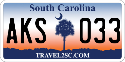 SC license plate AKS033