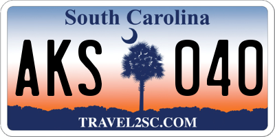 SC license plate AKS040