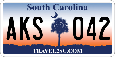 SC license plate AKS042