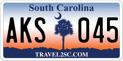 SC license plate AKS045