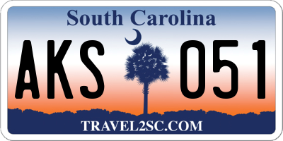 SC license plate AKS051