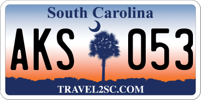 SC license plate AKS053