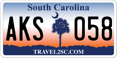 SC license plate AKS058
