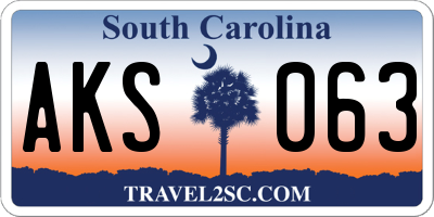 SC license plate AKS063