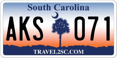 SC license plate AKS071