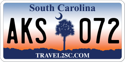 SC license plate AKS072
