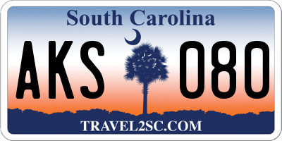 SC license plate AKS080