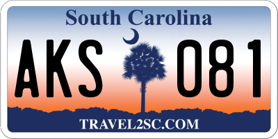 SC license plate AKS081