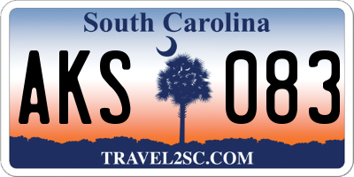 SC license plate AKS083