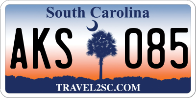 SC license plate AKS085