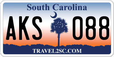 SC license plate AKS088