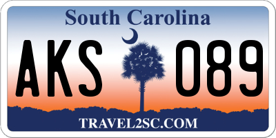 SC license plate AKS089