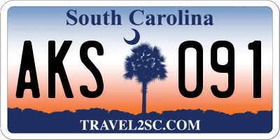 SC license plate AKS091