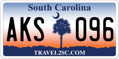 SC license plate AKS096
