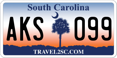 SC license plate AKS099