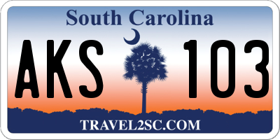 SC license plate AKS103