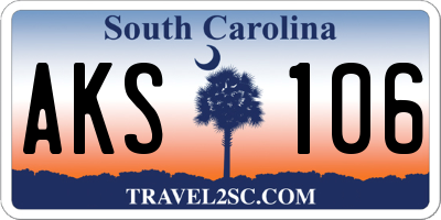 SC license plate AKS106