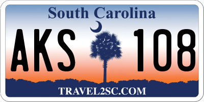 SC license plate AKS108