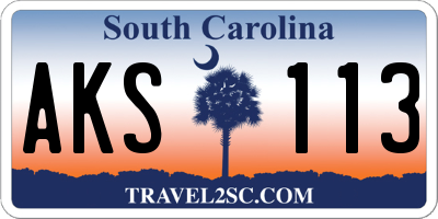 SC license plate AKS113