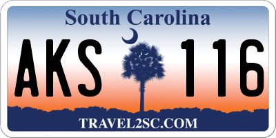 SC license plate AKS116