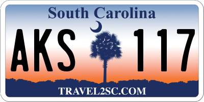 SC license plate AKS117