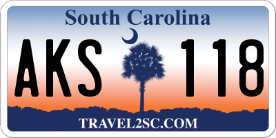 SC license plate AKS118