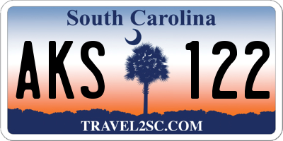 SC license plate AKS122