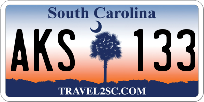 SC license plate AKS133