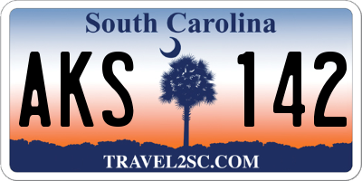 SC license plate AKS142
