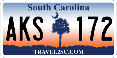 SC license plate AKS172